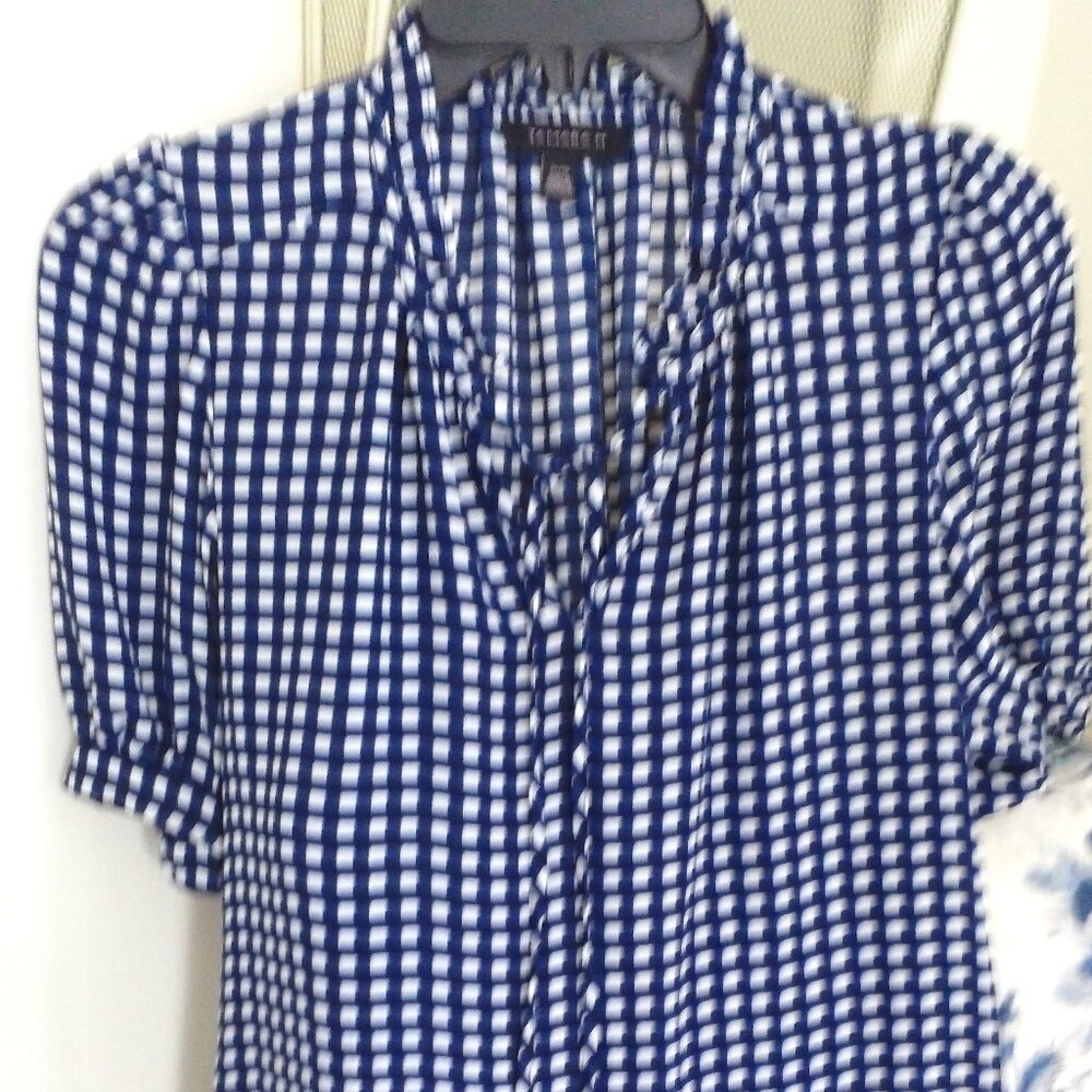 TAMARA H PUFFED SS TOP WITH TASSEL TIES AT NECKLINE  SIZE XS